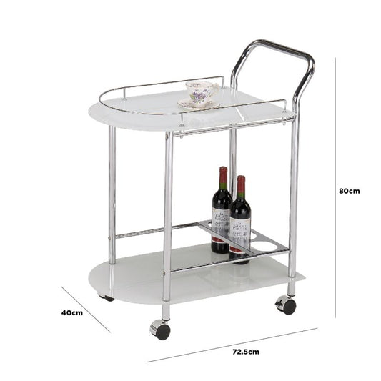 Cole Chrome Metal Drinks Trolley