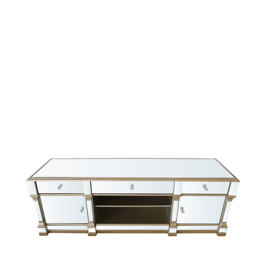 Glam Large Champagne Mirrored Media Unit