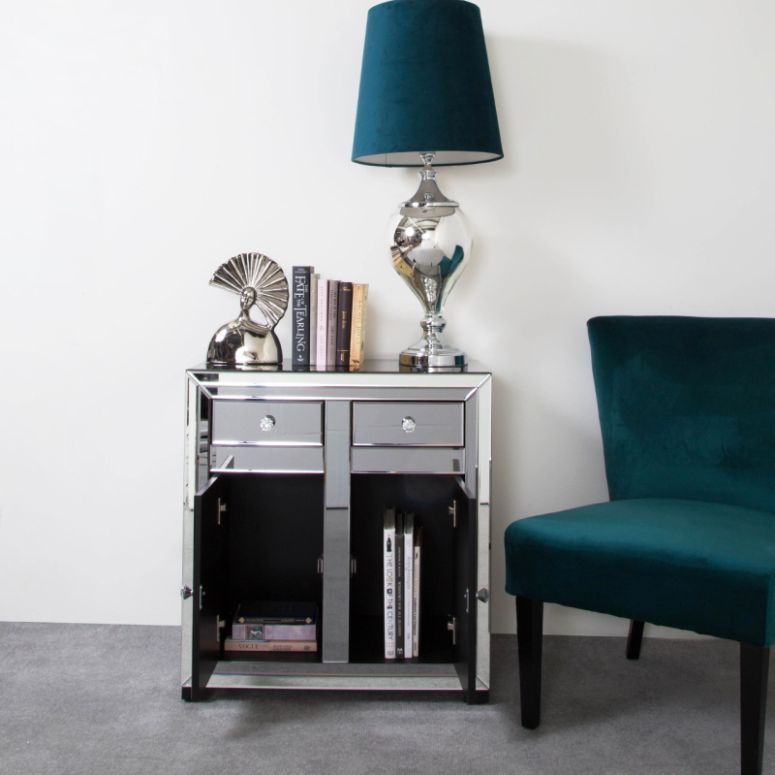 Glam Smoked Mirror Chest of Drawers