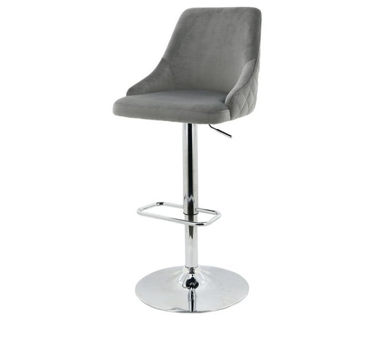 Oakley Grey Velvet Bar Stool