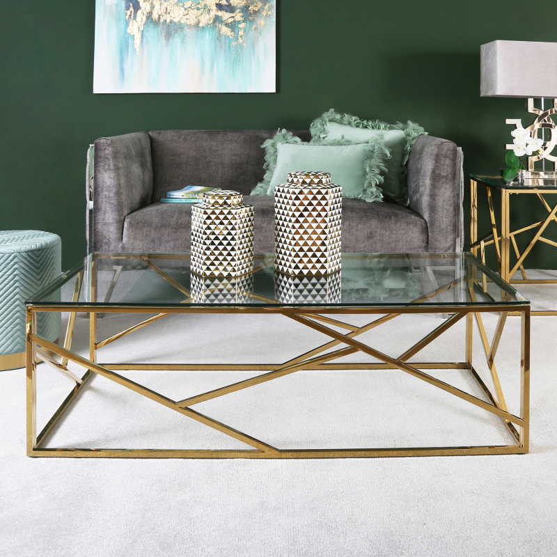 Gold Metal Coffee Table