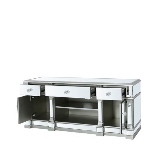 Glam Medium Silver Mirrored Media Unit