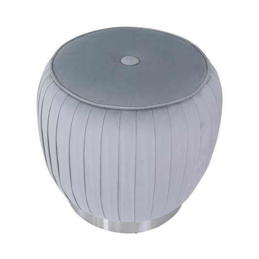 Gage Grey Round Footstool