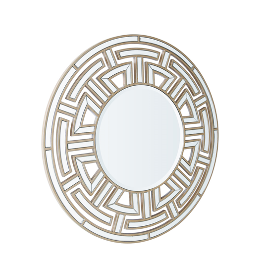 Glam Champagne Round Wall Mirror