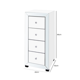 Glam Mirror White 4 Drawer Tallboy