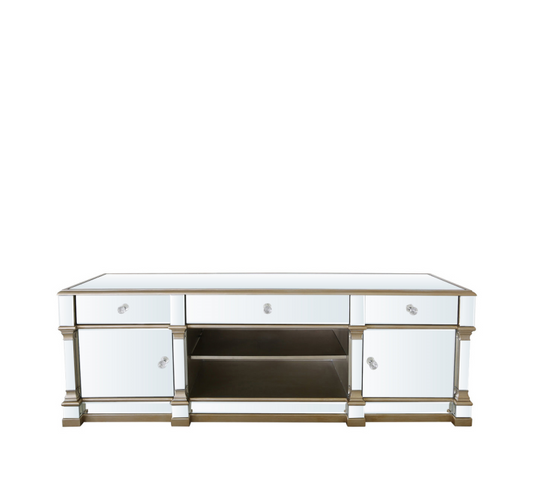 Glam Large Champagne Mirrored Media Unit