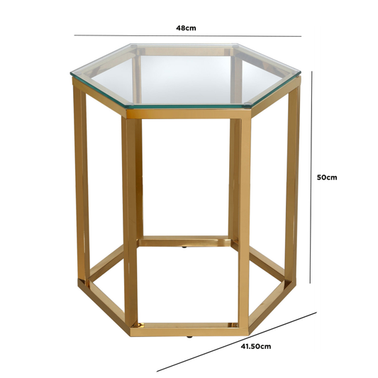 Hexagon Gold End Table