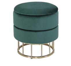 Zoe Forest Green Round Storage Stool