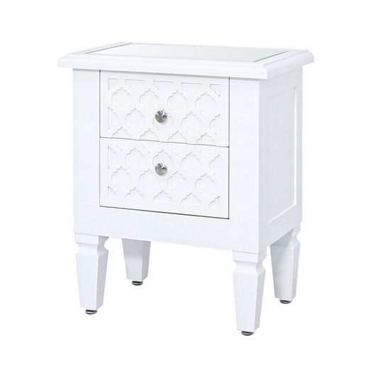 Casablanca White Bedside Table