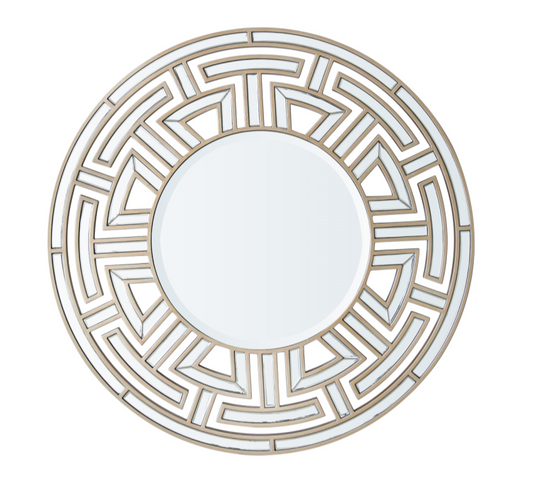 Glam Champagne Round Wall Mirror