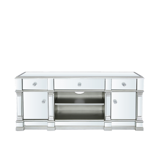 Glam Medium Silver Mirrored Media Unit