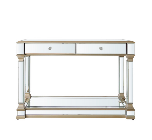 Glam Champagne Mirrored Console