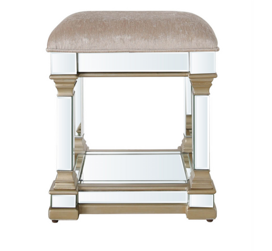 Glam Champagne Mirrored Stool