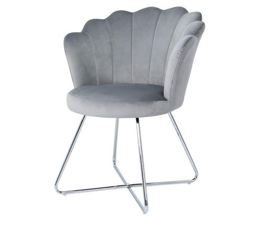 Grey Shell Back Dining Chair