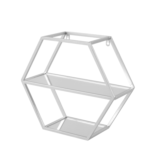 Hexagon 40cm Metal Frame Wall Shelf