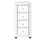 Glam Mirror White 4 Drawer Tallboy