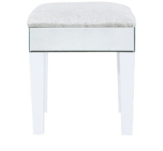 Hallows Mirror Stool White with Gloss Legs